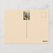 学校に行く途中の可愛いネズミの女カスタム子 ポストカード (裏面)