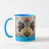 学校に行く途中の可愛いネズミカスタム少年 マグカップ (左)