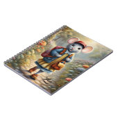 学校に行く途中の可愛いマウスの女の子，パーソナライズ ノートブック (左側)