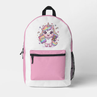 学校に通うユニコーン プリントバックパック