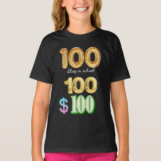 学校に100日間滞在する Tシャツ