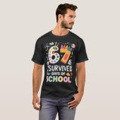 学校に67日通ったよ - 先生 生徒さんへ Tシャツ (正面フル)
