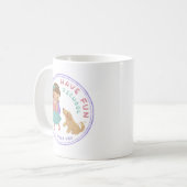 学校のおもしろいと子犬がいる コーヒーマグカップ (正面左)