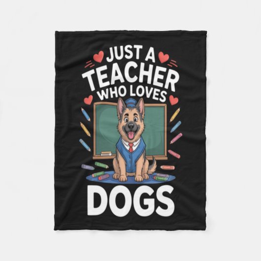 学校のかわいい犬 フリースブランケット (正面)