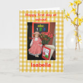 学校のイザベラのカードで幸せな初日。 カード (黄色い花)