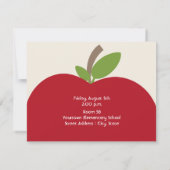 学校のオープンハウスの招待状-赤いApple 招待状 (裏面)