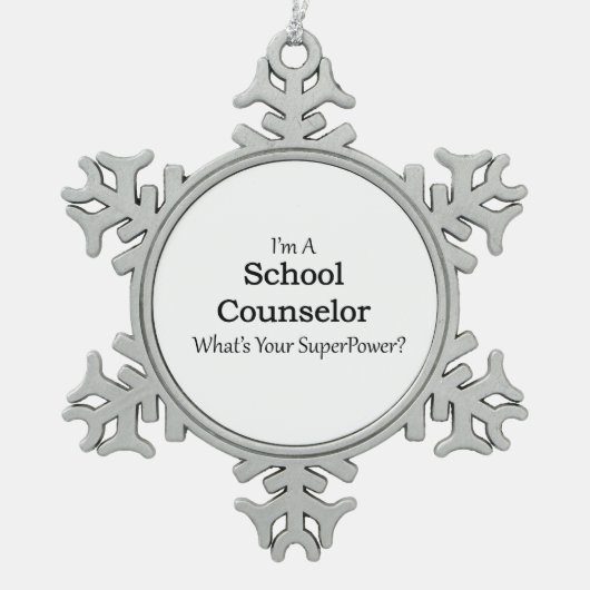学校のカウンセラー スノーフレークピューターオーナメント (正面)