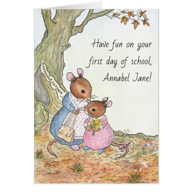 学校のカスタムなおもしろいのかわいいマウスのおもしろいの最初日 (正面)