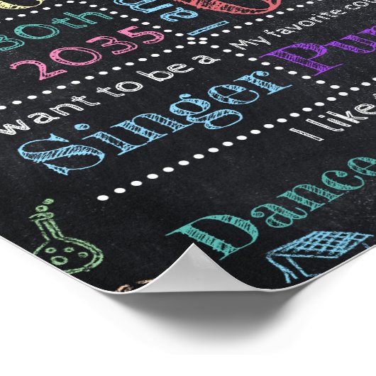 学校のカスタム最初の日の任意のグレードのの黒板 ポスター (角)