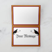 学校のカラー金ゴールドと卒業生のための赤 カード (内部)