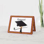 学校のカラー金ゴールドと卒業生のための赤 カード (正面)