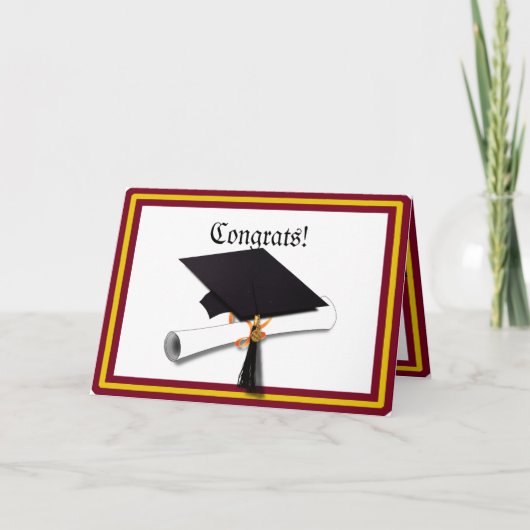 学校のカラー金ゴールドと卒業生のための赤 カード (正面)