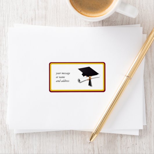 学校のカラー金ゴールドと卒業生のための赤 ラベル (インサイチュ)