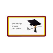 学校のカラー金ゴールドと卒業生のための赤 ラベル (正面)