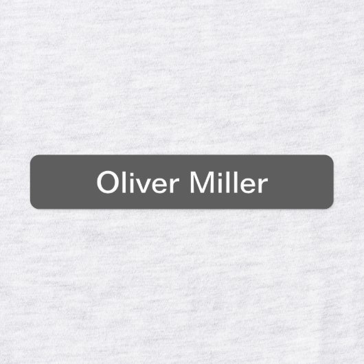 学校のキャンプ保育園のグレーの名前ラベル ラベル (デザイン1)