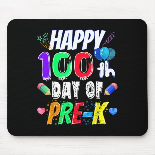 学校のギフトの100日目100日前K先生 マウスパッド (正面)