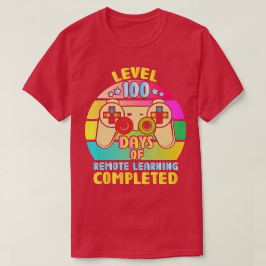 学校のギフトの100日100日キッズリモート学 Tシャツ (デザイン正面)
