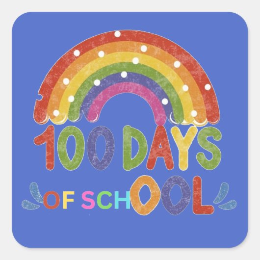 学校のギフト日100先生 スクエアシール (正面)