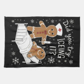 学校のクリスマスクッキーをアイシングしてみたナース キッチンタオル (横)