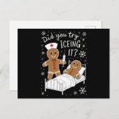 学校のクリスマスクッキーをアイシングしてみたナース シーズンポストカード (正面/裏面)