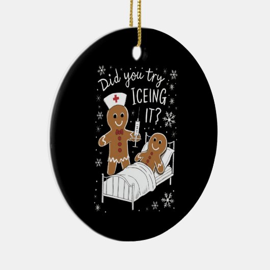 学校のクリスマスクッキーをアイシングしてみたナース セラミックオーナメント (右)