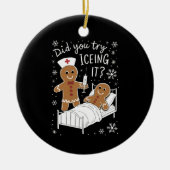 学校のクリスマスクッキーをアイシングしてみたナース セラミックオーナメント (正面)