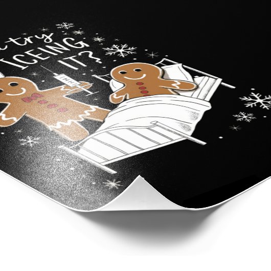 学校のクリスマスクッキーをアイシングしてみたナース フォトプリント            (角)