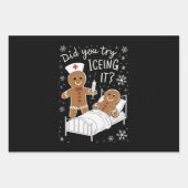 学校のクリスマスクッキーをアイシングしてみたナース ラッピングペーパーシート (正面)