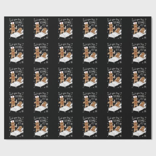 学校のクリスマスクッキーをアイシングしてみたナース ラッピングペーパー (フラット)