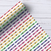 学校のクレヨン楽しい子供教師パターン ラッピングペーパー