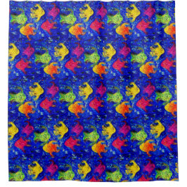 学校のクール魚のシャワーカーテン シャワーカーテン