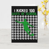 学校のサッカーを100日蹴った 100日目のスポーツ カード (黄色い花)