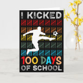学校のサッカーを100日蹴った 100日目のスポーツ カード (黄色い花)