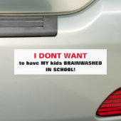 学校のシックなBUMPERSTICKER_'BRAINWASHEDの子供。 バンパーステッカー (車上)