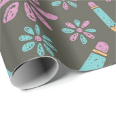 学校のシームレスなラッピング紙：フラワーペンシル ラッピングペーパー (ロールコーナー)