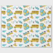 学校のシームレスなラッピング紙：番号、バッグ、バス ラッピングペーパー (フラット)