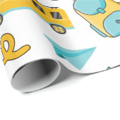 学校のシームレスなラッピング紙：番号、バッグ、バス ラッピングペーパー (ロールコーナー)