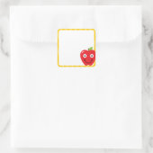 学校のシールと先生のリンゴ スクエアシール (バッグ)