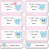 学校のシールのラベル（かわいいネズミ） シール (正面)