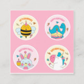 学校のシール スクエア名刺 (正面)