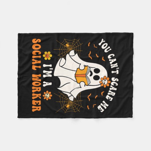 学校のソーシャルワーカーである私を怖がらせることはできない フリースブランケット (正面(横))