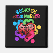 学校のソーシャルワーカーのハートハンド マグネット (正面)