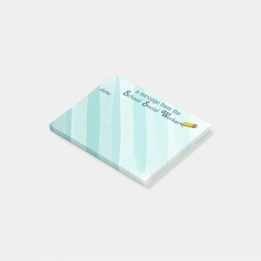 学校のソーシャルワーカーの水彩画の付箋 ポストイット (アングル)