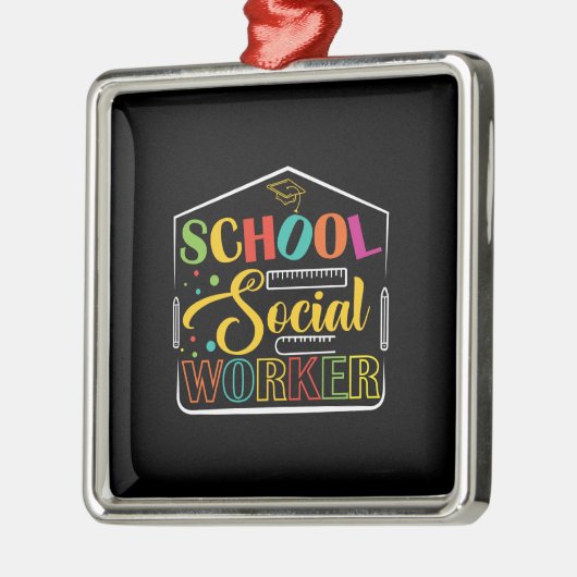 学校のソーシャルワーカー メタルオーナメント (左)