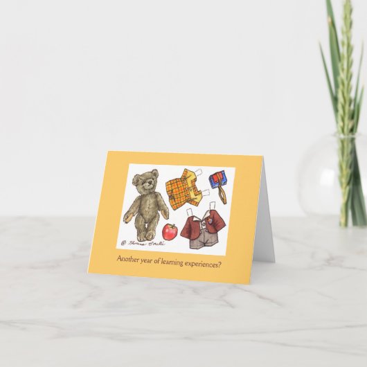 学校のテディ誕生日カード カード (正面)