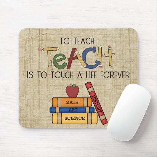 学校のテーマの先生は生命カスタムのマウスパッドに触れます マウスパッド (マウス)