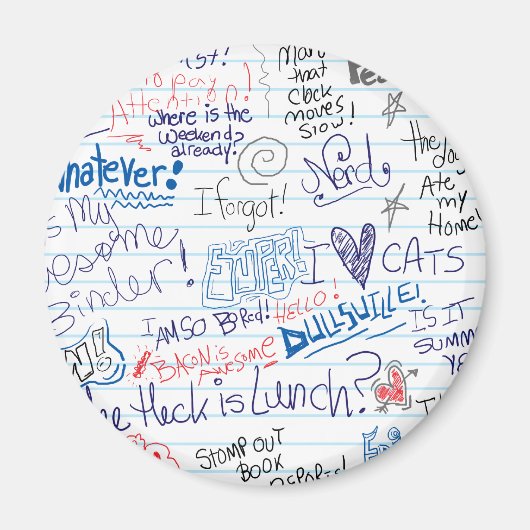 学校のドードルがたくさん マグネット (正面)