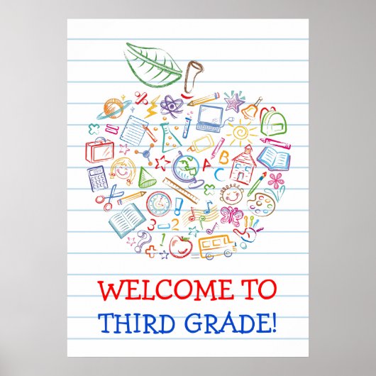 学校のドードル先生アップルポスター ポスター (正面)