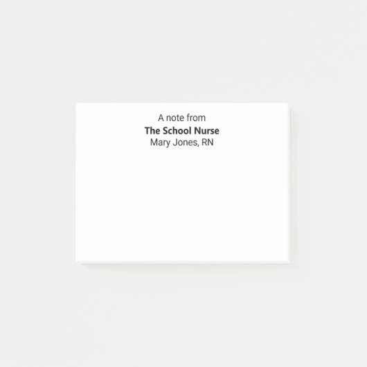 学校のナースと名前のポストイットのメモ ポストイット (正面)