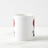 学校のナースのハートの聴診器 コーヒーマグカップ (中央)